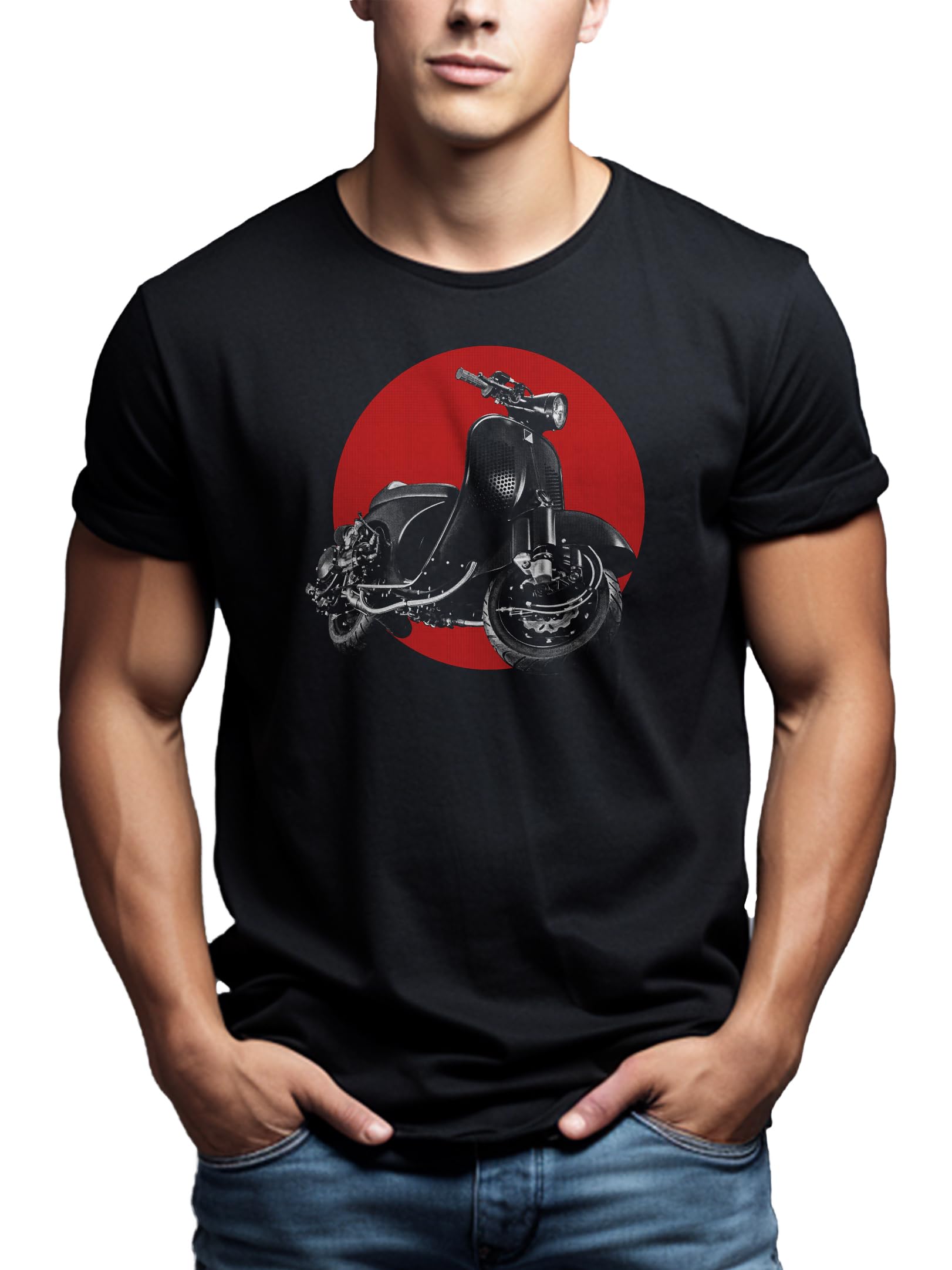 MAKAYA Magliette con Stampa - Vintage Tuning Scooter - Retro T-Shirt Motorino Uomo