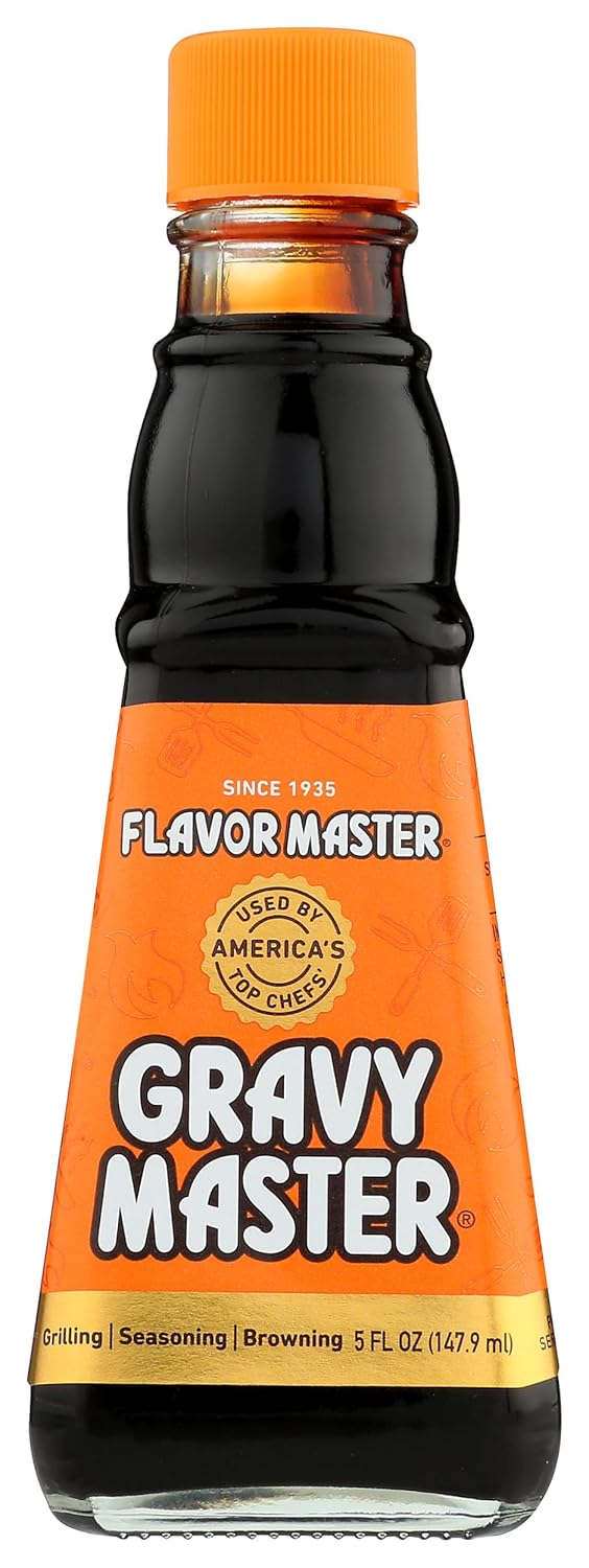 Gravy Master Fat-Free Browning Sauce & Seasoning, 5oz with Recipe Booklet & Brush - Pack of 12