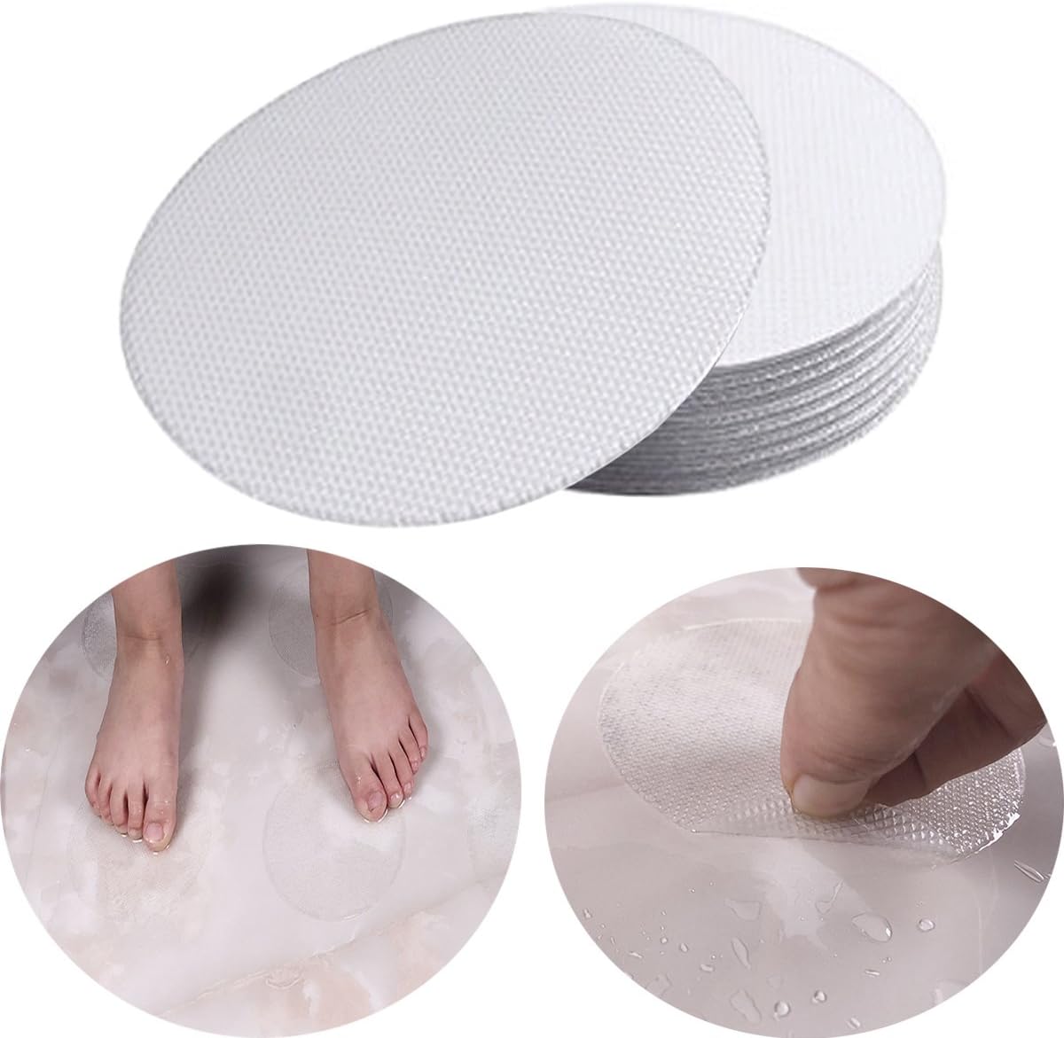Aomon 24 Pack Non Slip Bath Stickers 10CM Anti Slip Tub Stickers for Tubs Bath (Clear)