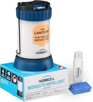 Thermacell الفانوس الفعال طارد البعوض للتخييم ، يشمل إعادة تعبئة لمدة 12 ساعة ، بدون رذاذ ، لا لهيب شمعة ، رذاذ البق البديل