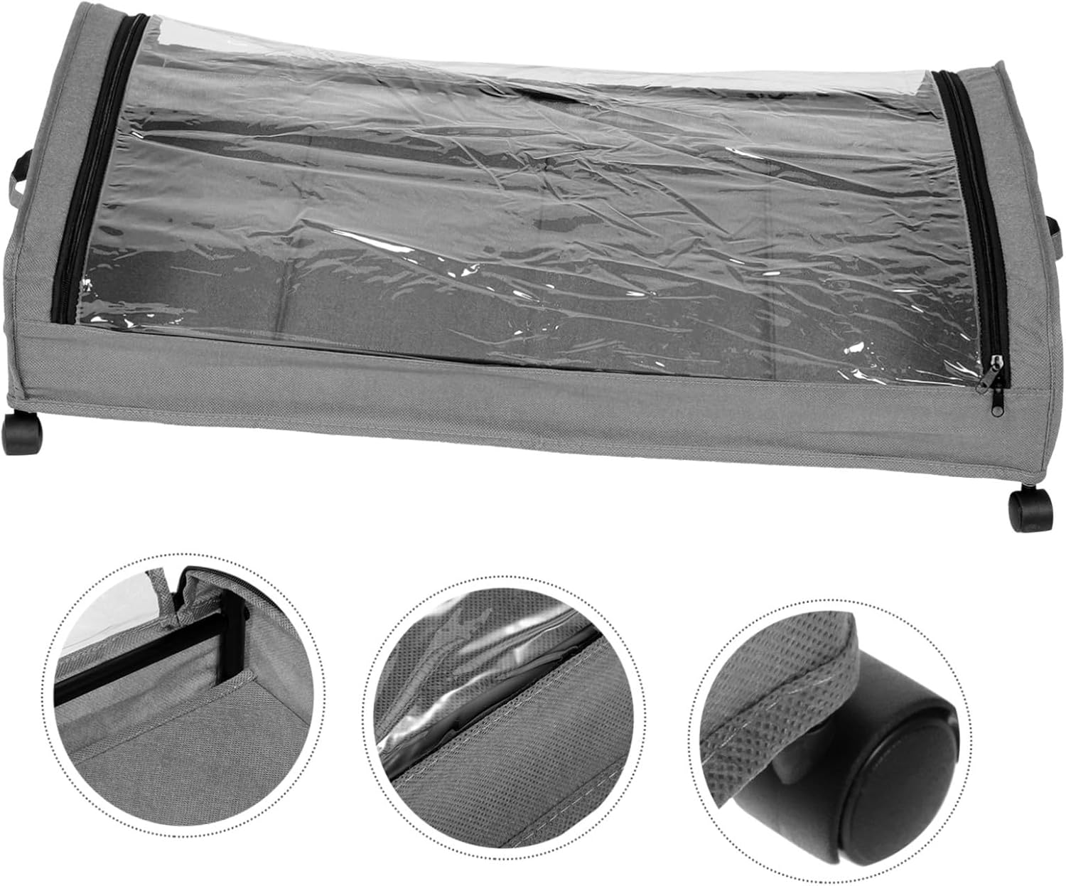 Under Bed Storage Container with Wheels Large Capacity Pull-out Underbed Organizer for Clothes Shoes Sturdy Storage Bin for Bedroom Space-saving Rolling Cart for Rooms