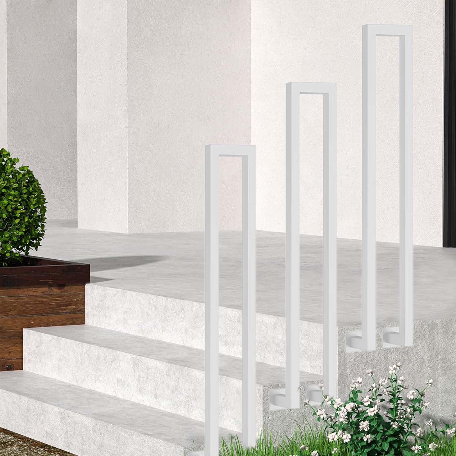 Rampe d'escalier en fer forgé blanc 55 cm | Garde-corps de porche design