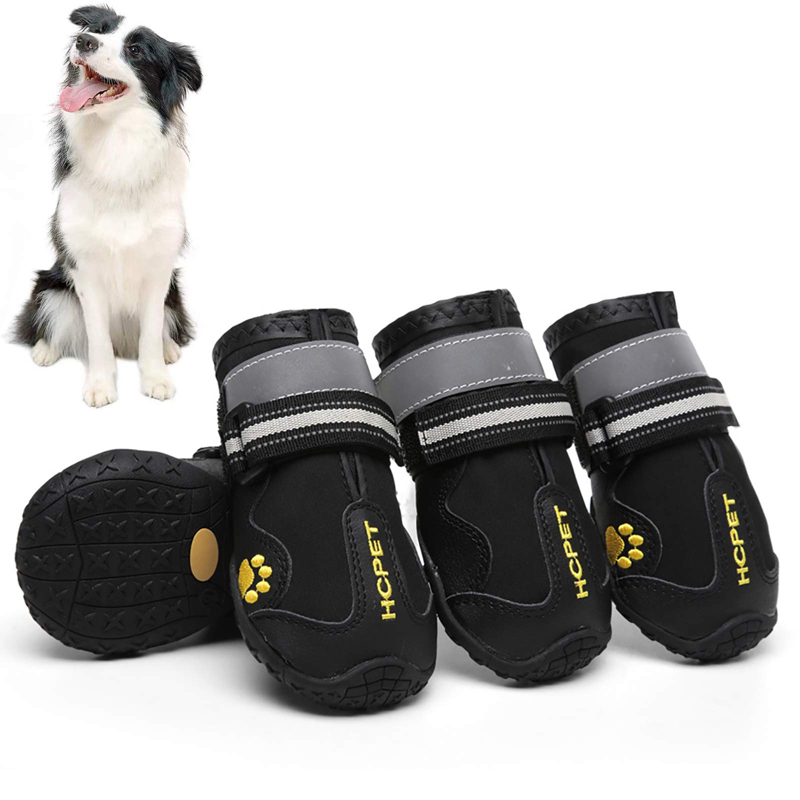 Chaussures pour chiens antidérapantes et imperméables avec bandes réfléchissantes