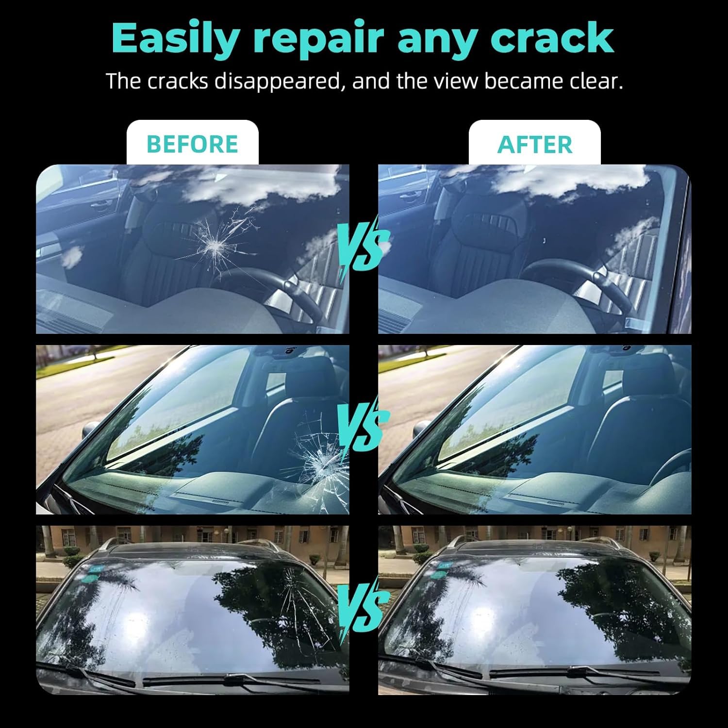 Car Windshield Crack Repair Kit - 2026 Upgrade Nano Glass Repair Liquid for Cracks & Chips, Cracks Gone Glass Remover Fluid for Quick Fix Windshields, Windows, Mirrors, All vehicle models — view 4