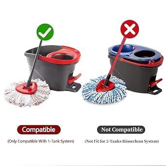 Mop Head Replacement, 2Pack Spin Mop Heads Refills | Compatible for Triangle Swivel Mops, Microfiber Swivel Mops Refill for Deep Cleaning All Floors, Easy to Replace