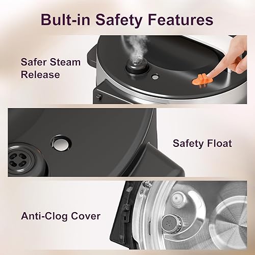 Miniatura 8 de Fullwill Olla a presión eléctrica de doble olla de 6 + 5 cuartos (2025 actualizada), multicocción 12 en 1 para cocción a presión, sopa, yogur,