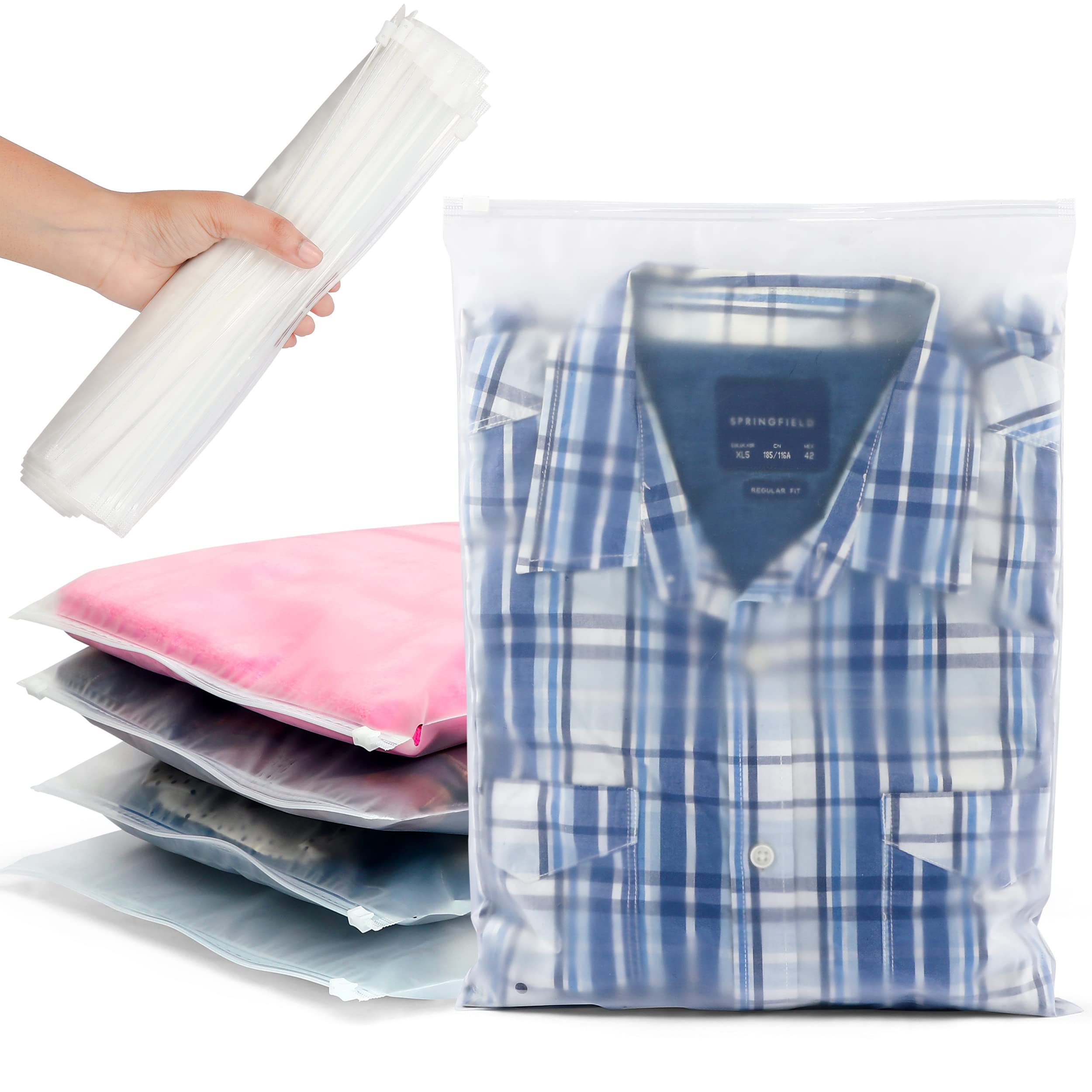 STARK HOME -12 PCS Large Ziplock bags Frosted Hospital bag maternity essentials Resalable storage bags for clothes, Travel essentials, Toiletries, Crafts Supplies…