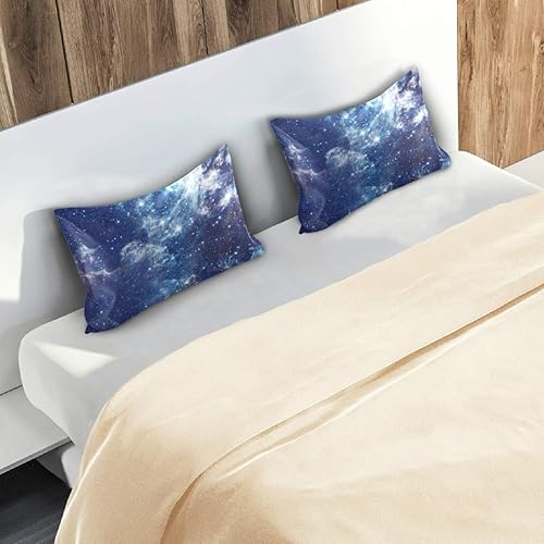 Miniatura 9 de Funda de almohada de satén para cabello y piel, funda de almohada de seda tamaño estándar, galaxia, estrellas, nebulosa, cosmos, nube, fundas de