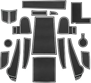VIYOLI para Kona EV para Kona Elektro 2020 2021 2022 Alfombrilla para Ranura Puerta Coche Interiores para Coche Alfombrilla con Surcos para Puerta De Coche (Color : Blanco)