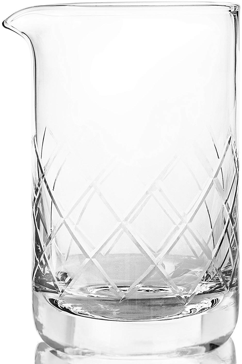 Favson Premium Cocktail Mixing Glass - Seamless Lead-Free Crystal - Thick Weighted Bottom - 18oz 550ml - Choice for Amateurs & Pros - Ideal Gift