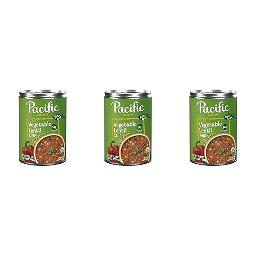 Pacific Foods Organic Vegetable Lentil Soup, Plant Based, 16.3 oz