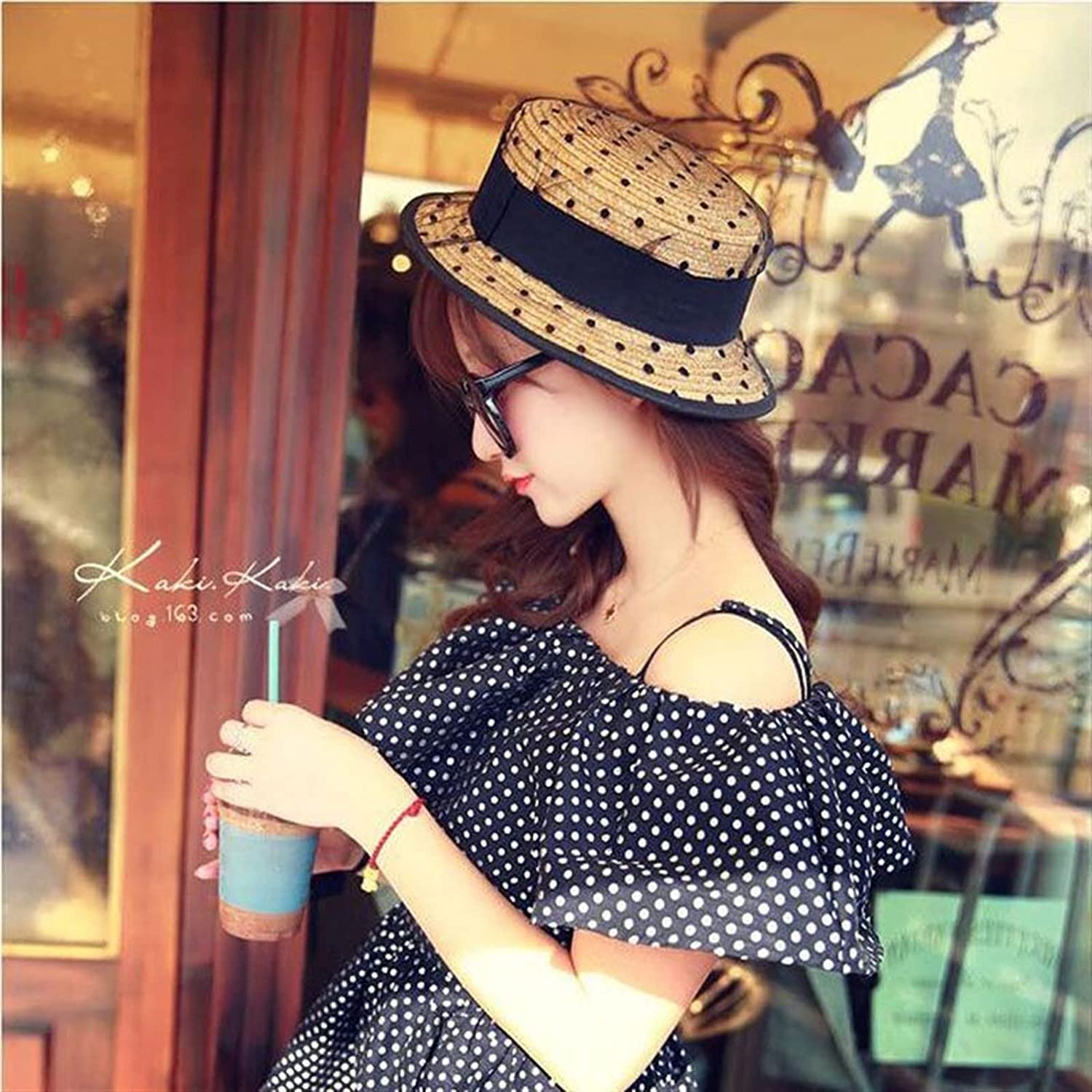 Accessorio Capelli Cappello Da Sole In Pizzo Bowknot Di Paglia Donna A Tesa Larga Spiaggia Estivo Casual Interno Ed Esterno