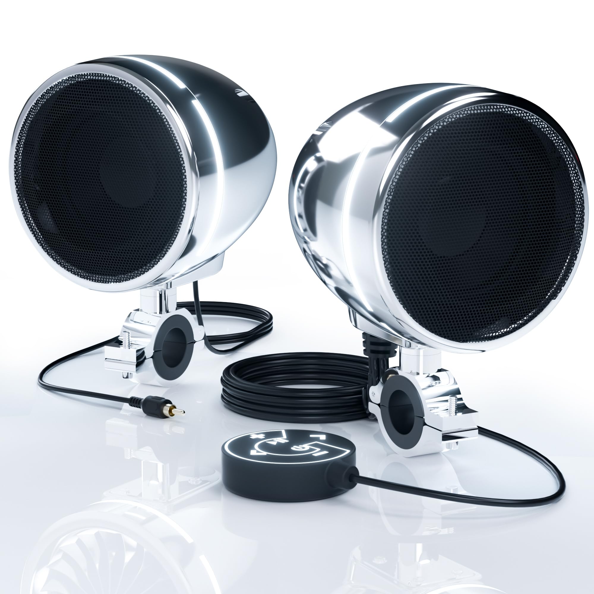 GoHawk Motorcycle Bluetooth Speakers with LED Ring, 4