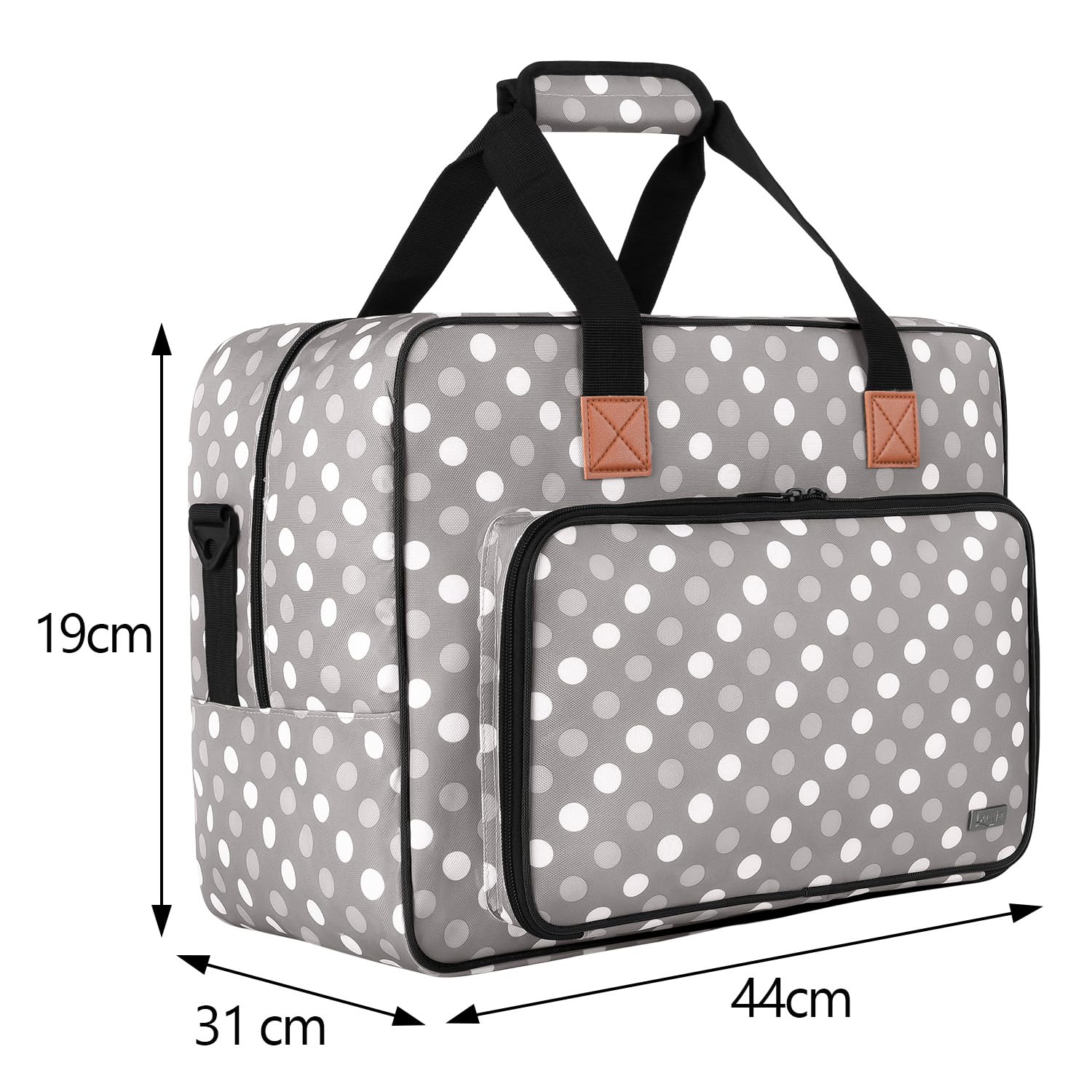 Luxja Sac de Machine à Coudre pour Accessoires de Coudre, Points Gris | Sac de Rangement de Machine à Coudre