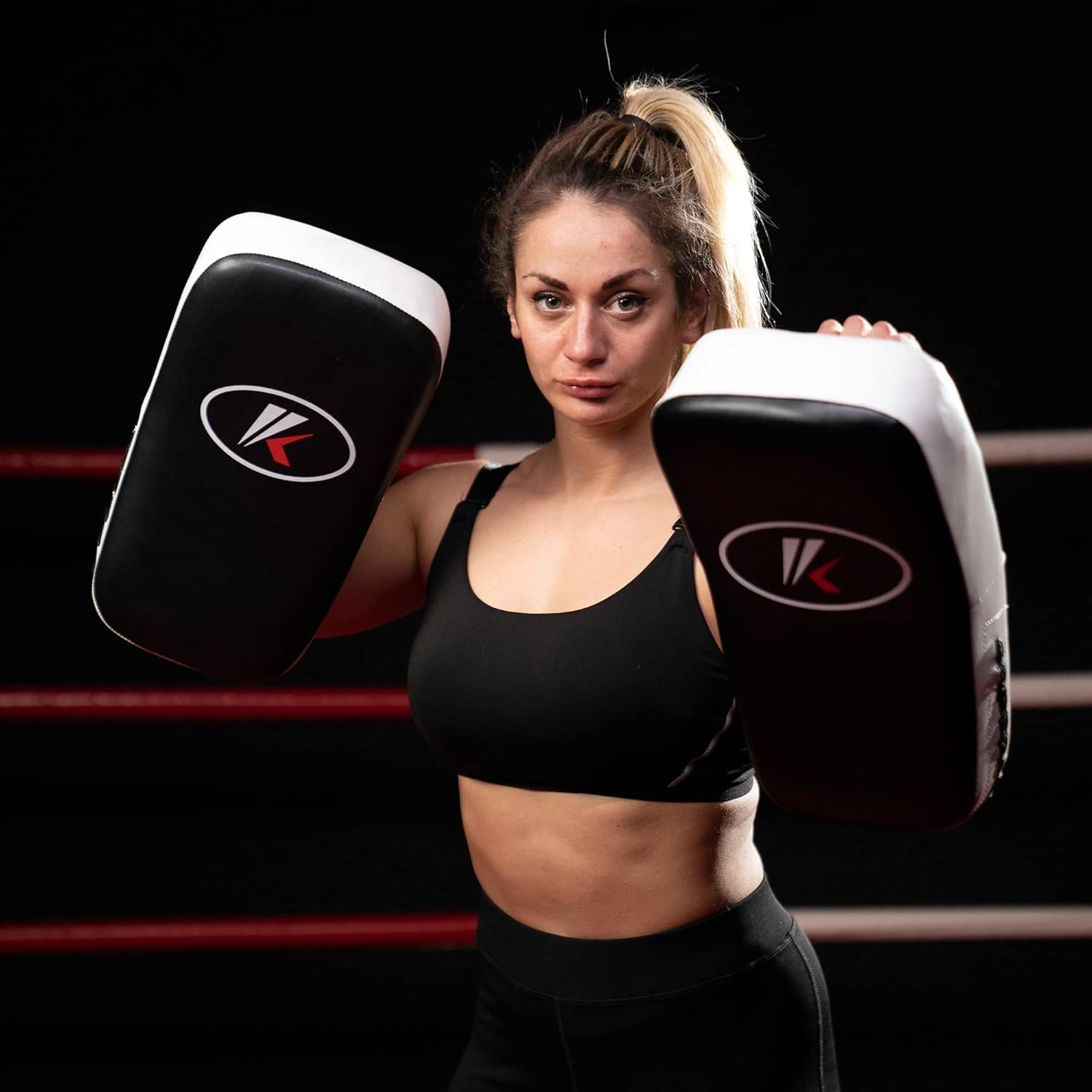 Kruzak Muay Thai Kick Pad for Training, Kicking Strike Shield for Kickboxing Martial Arts Sparring Taekwondo Muay Thai MMA Karate and Combat Sports