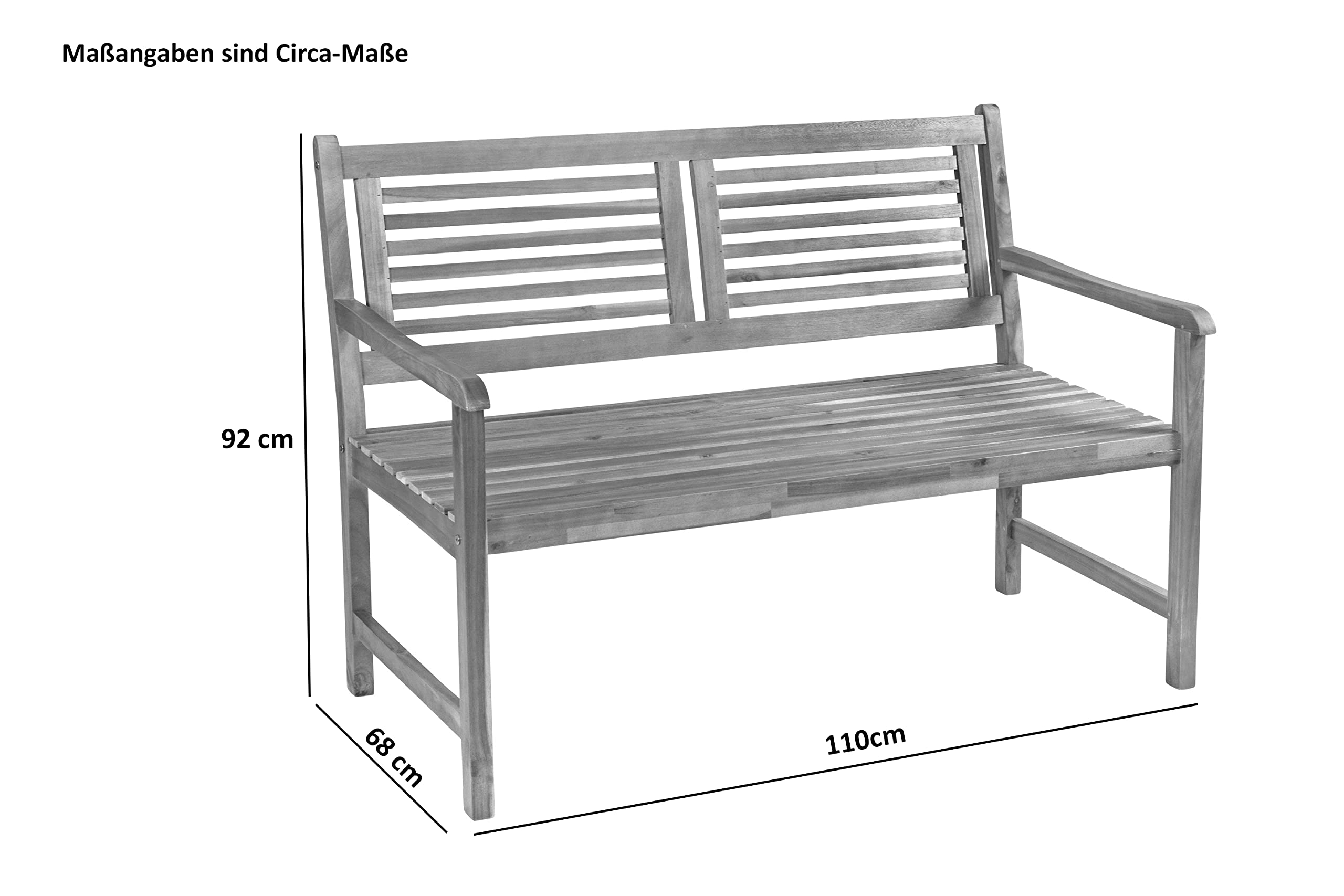 SAM 2-Sitzer Gartenbank Cordoba 110 cm, Akazienholz geölt, Sitzbank | Bank, pflegeleichtes Massivholz, Holzbank geeignet für Garten, Balkon oder Terrasse