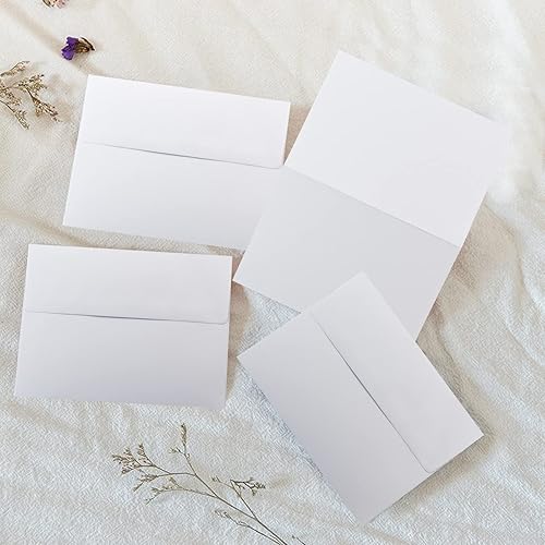 Miniatura 7 de VANRA Tarjetas de felicitación blancas en blanco con sobres de 4 x 6 pulgadas, paquete de 100 cartulina blanca con sobres A6 autosellados a granel