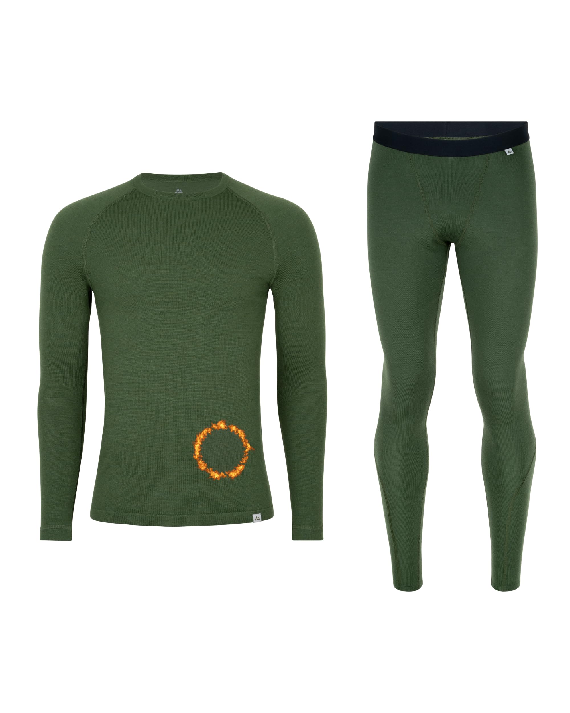 DANISH ENDURANCE Intimo Termico Uomo Lana Merino, Maglia Termica Uomo e Pantaloni Termici, Calzamaglia Termica Uomo Invernale per Sci, Trekking