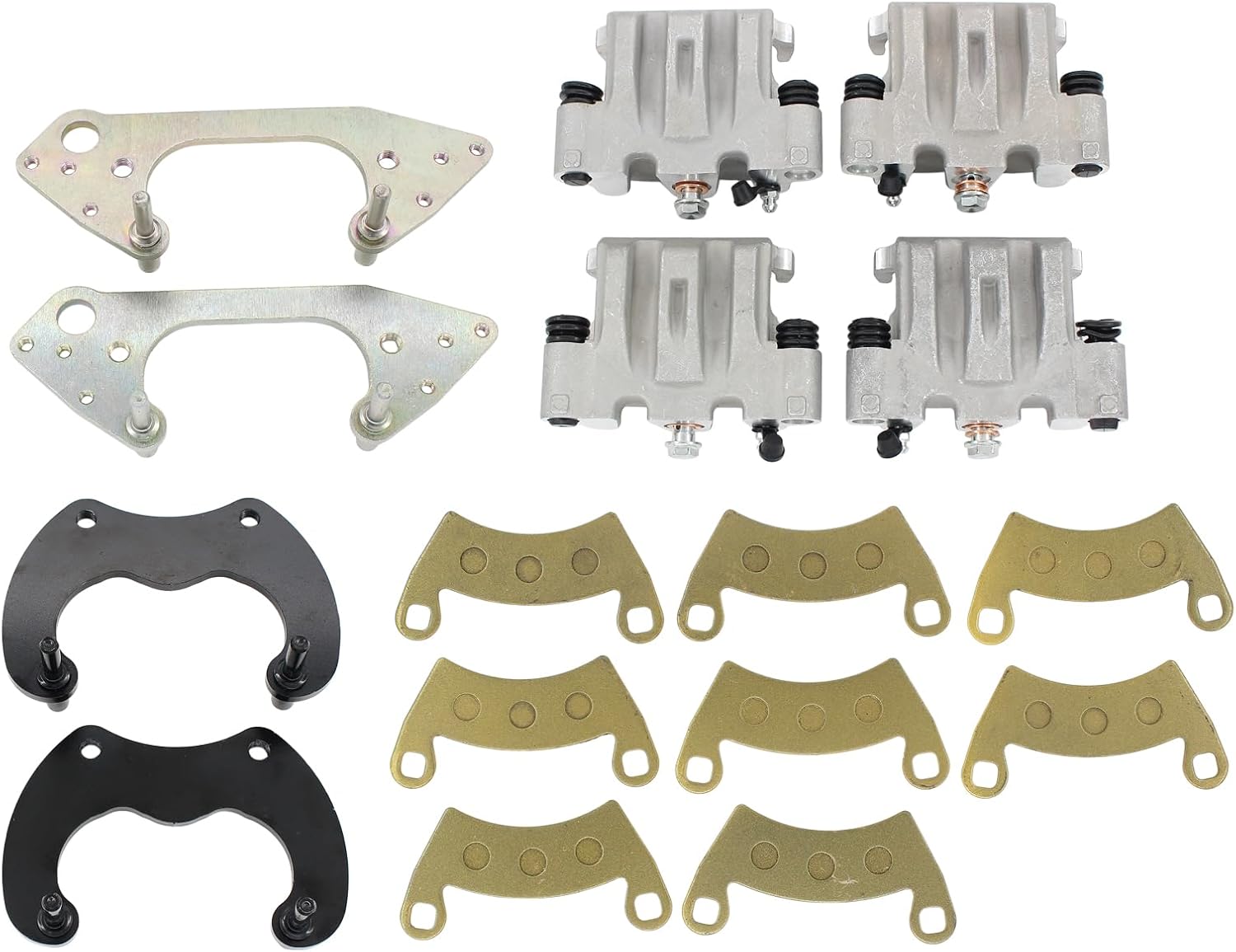 Front and Rear Left and Right Brake Calipers with Pads for RZR 1000 XP 2015-2022, RZR 1000 XP 4 2016-2022 Except Turbo or Pro Edition, RZR RS1 2018-2021