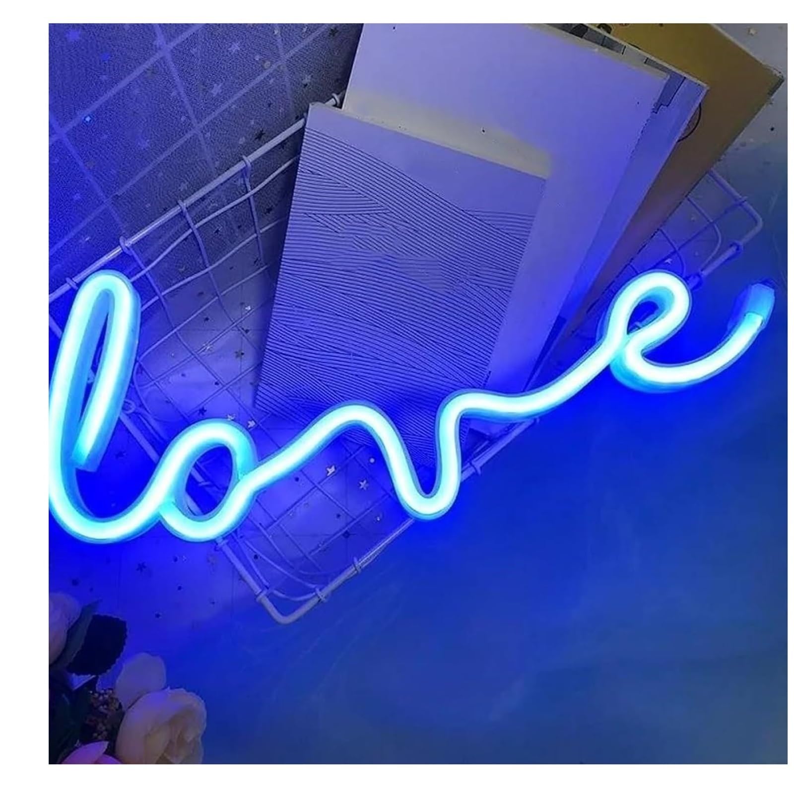 Per insegne al Per neon, luci notturne a forma di amore, lampada a doppia alimentazione(Neon-5)