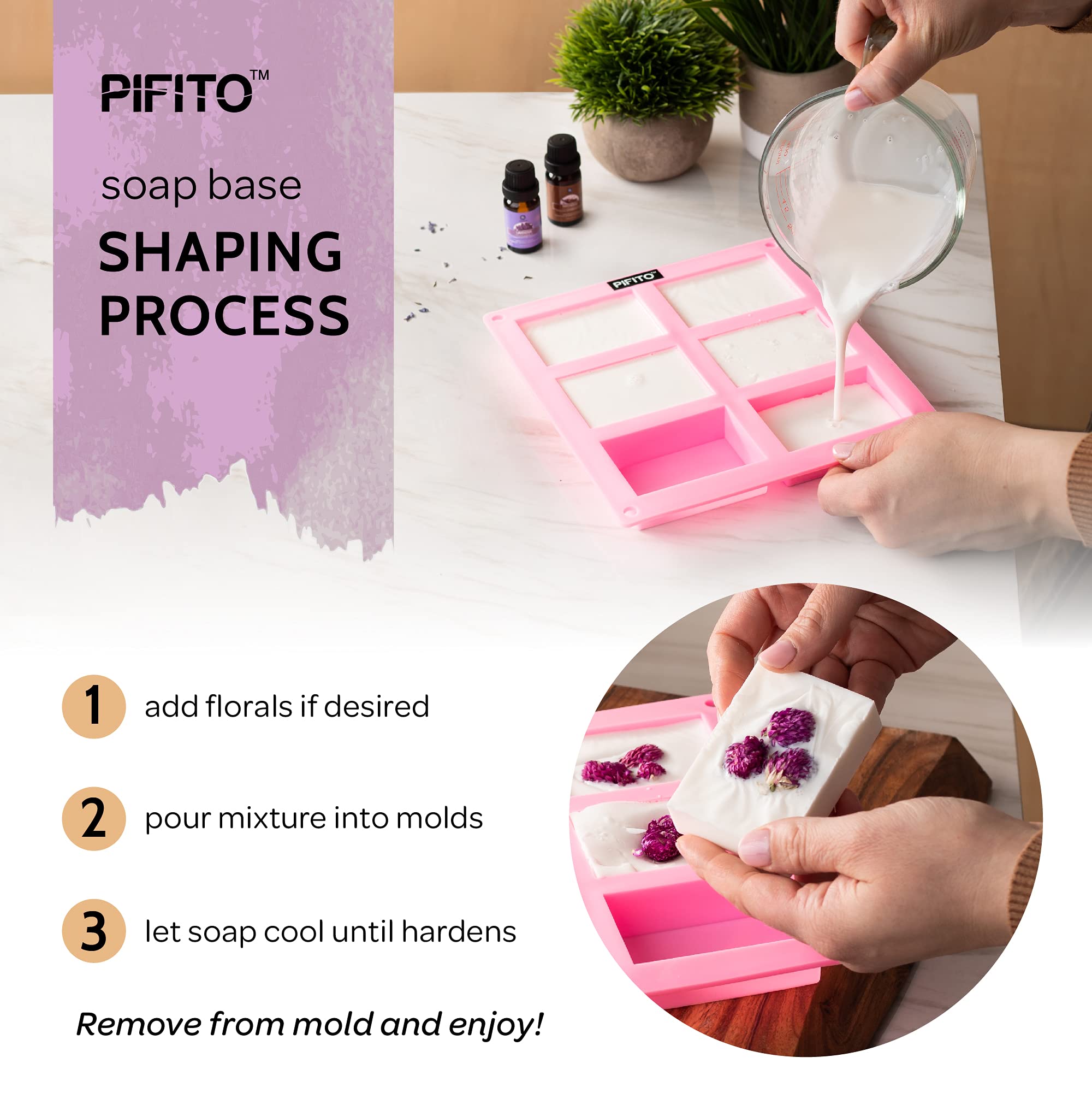 Pifito Premium burro di cacao base per sapone da sciogliere e versare, base di sapone naturale alla glicerina vegetale – eccellente sapone fatto a mano 5 lb