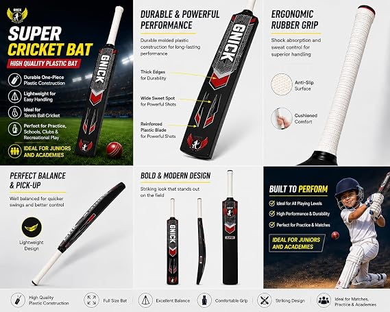 SNICK Plastic Cricket Bat for Indoor and Outdoor