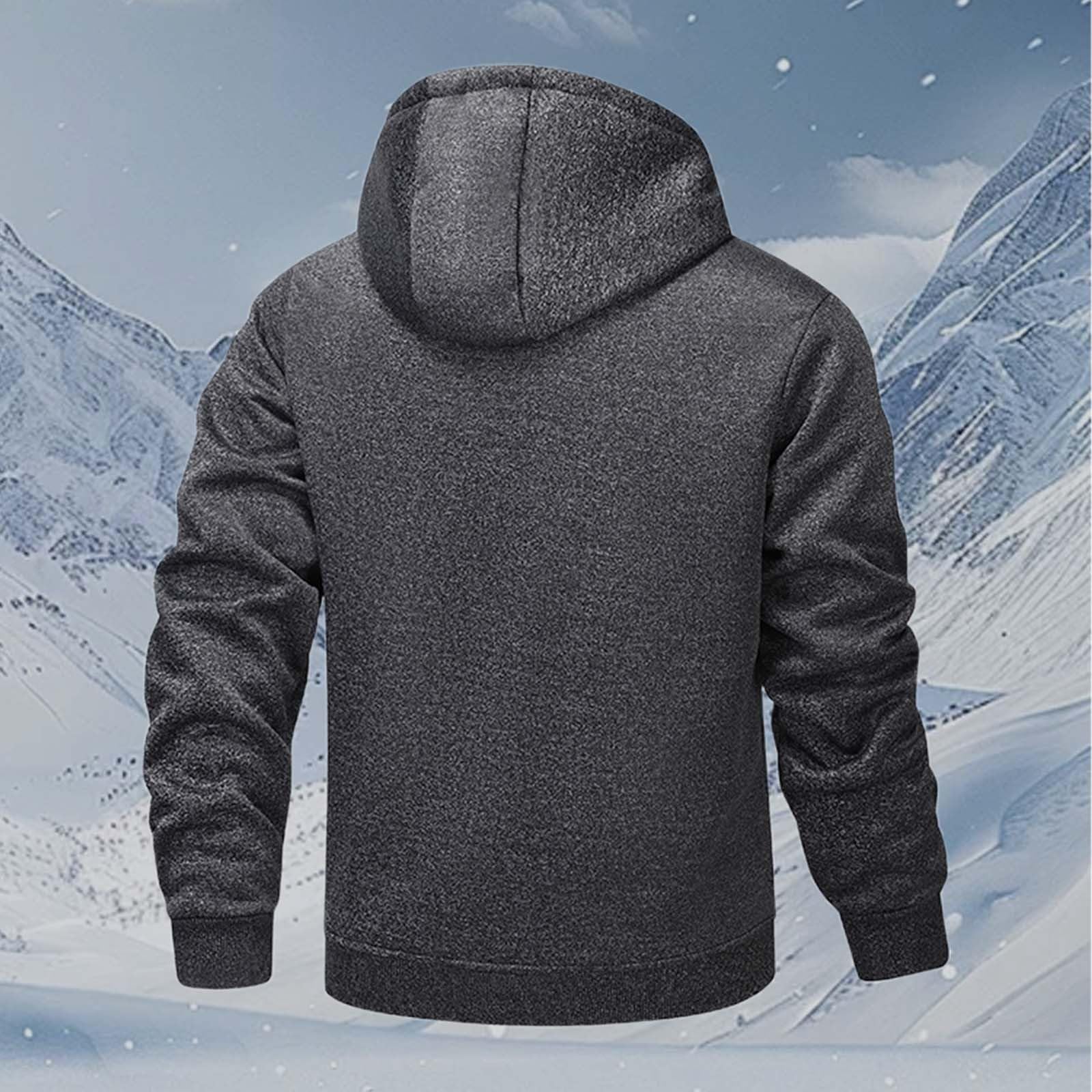 Générique Felpa con cappuccio da uomo in cotone caldo felpato spesso morbido inverno autunno casual taglio dritto coulisse regolabile felpa con cappuccio casa sport tempo libero A68, grigio, XXL