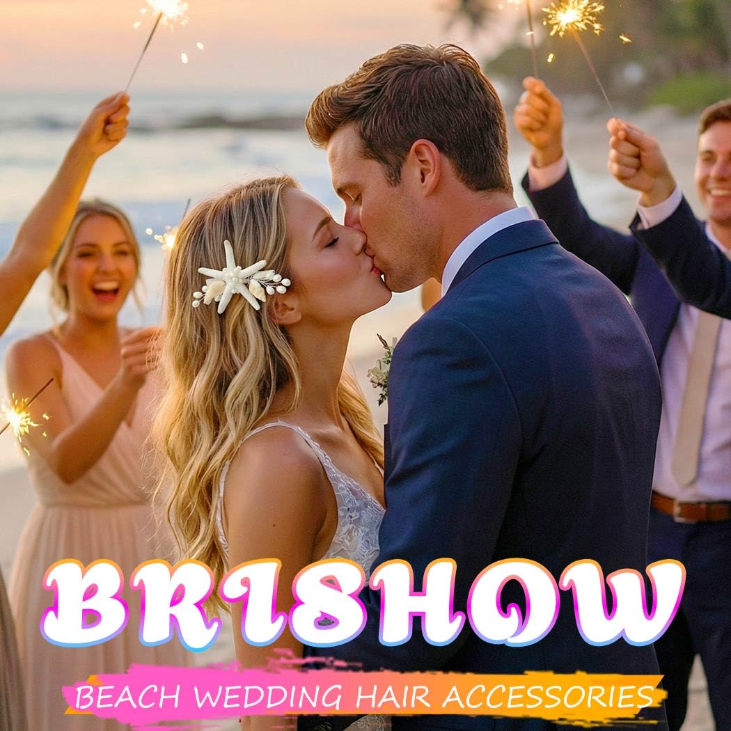 Brishow White Starfish Hair Clip with Pearl and Seashell, Beach Wedding Hair Accessories for Women - Image 7