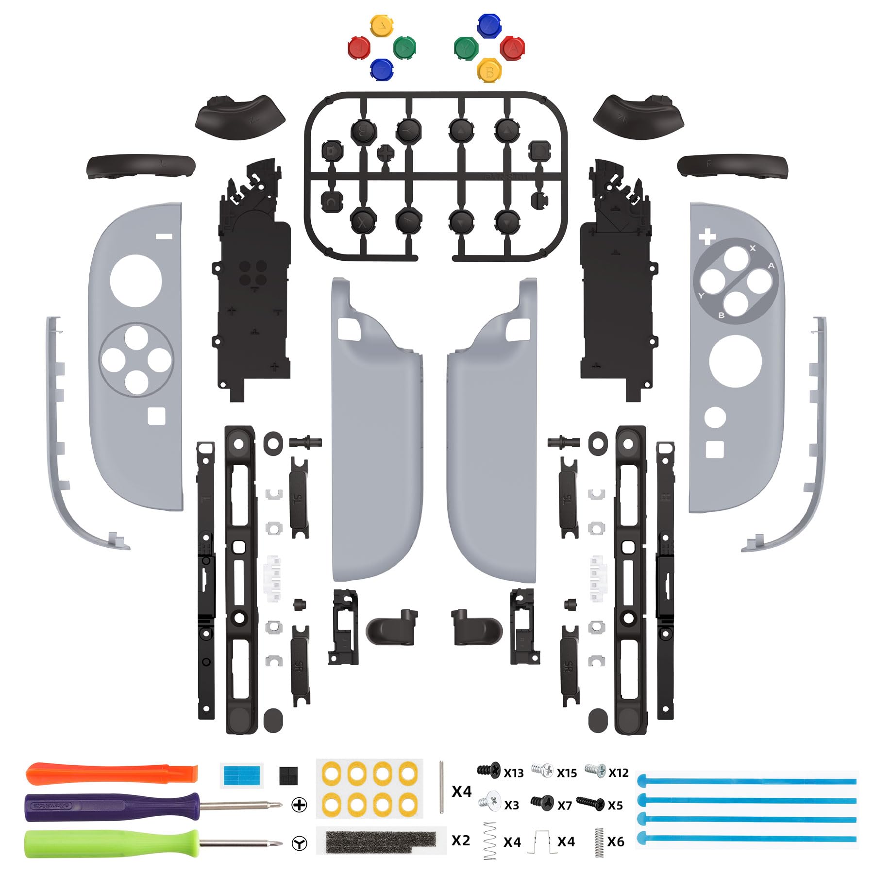 eXtremeRate Cover per Switch 2 Joycon, Custodia e Tasti di Ricambio Completo DIY con Attrezzi, Kit Accessori per Nintendo Switch 2, Senza Joycon e Console - Stile SFC Snes Classic EU