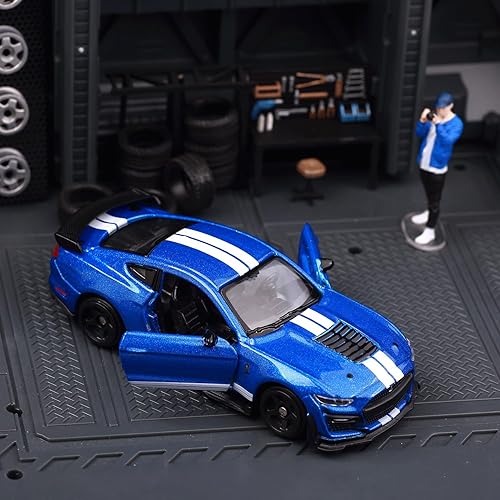 Miniatura 4 de Bburago - Modelo de automóvil a escala 164 de aleación de metal de aleación de metal coleccionable, Mustang Shelby GT500 2020, puertas abiertas,