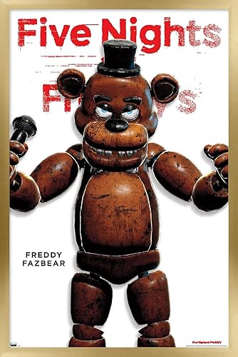 Miniatura 1 de Trends International Five Nights at Freddy's - Póster de pared de la serie Freddy, 22.37 x 34.00 pulgadas, versión enmarcada en oro