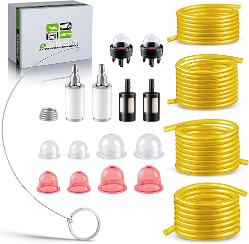 AC04122 Kit de línea de combustible de 4 tamaños, kit de filtro de combustible para motor pequeño Zama Poulan Craftman Ryobi Homelite Husqvarna