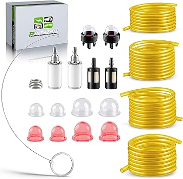 AC04122 4 Size Fuel Line kit Primer Bulb Fuel Filter kit for Small Engine Zama Poulan Craftman Ryobi Homelite Husqvarna Chainsaw Trimmer Blower