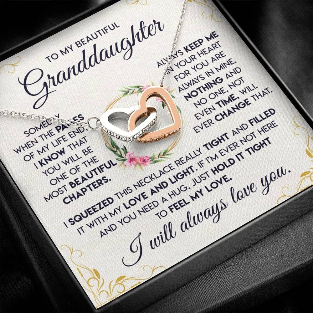 To My Granddaughter Necklace, Granddaughter Gifts From Grandma Grandpa Grandmother Grandfather, Gifts for granddaughter, Granddaughter birthday Gifts, Granddaughter Graduation Pendant Jewelry Necklace Gifts For Girls On Wedding, Christmas with Message Card and Gift Box