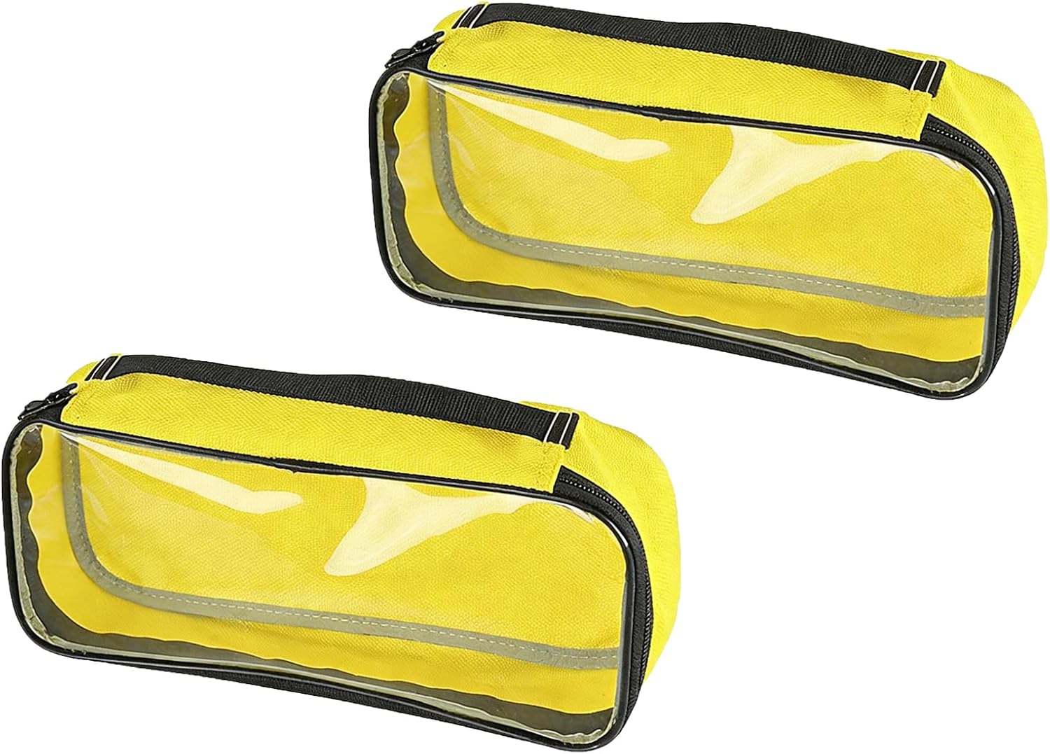 Travel Bag for Lifevac Home Kit Travel Kit First Aid Kit Accessory Pouches - Zippered Bag/Transparent Window - Set of 2 (Yellow)