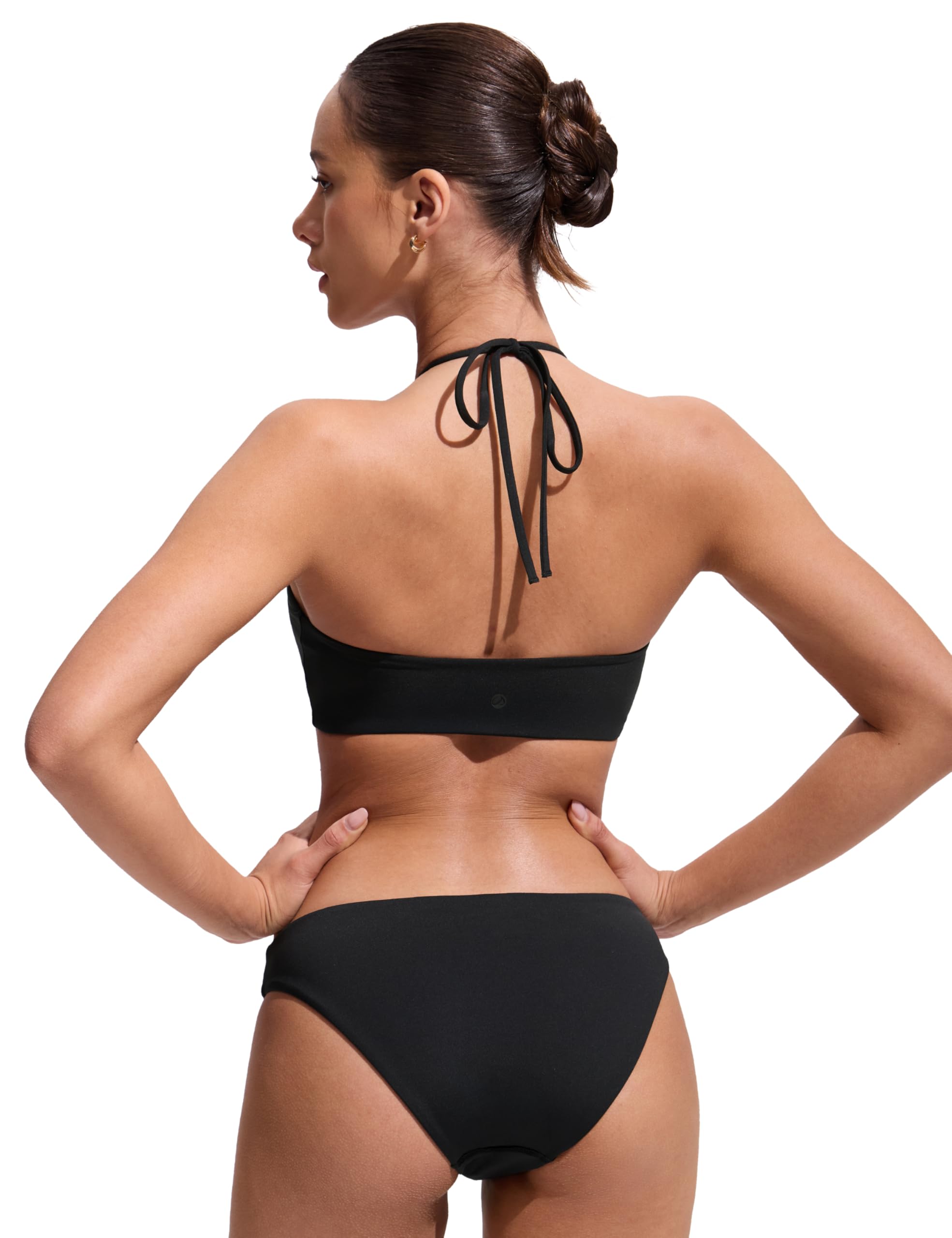CRZ YOGA Top Bikini da Donna con Lacci da Annodare - Costume da Bagno Costume da Bagno con Scollo Rotondo e Schiena