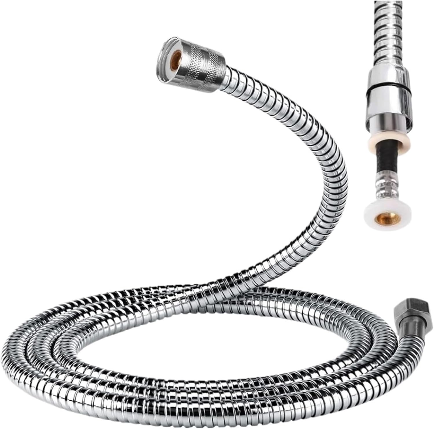 Stainless Steel Encryption Flexible Shower Hose Long Water Hose Extension Plumbing Pipe Pulling Tube Bathroom Accessories(1.5m)