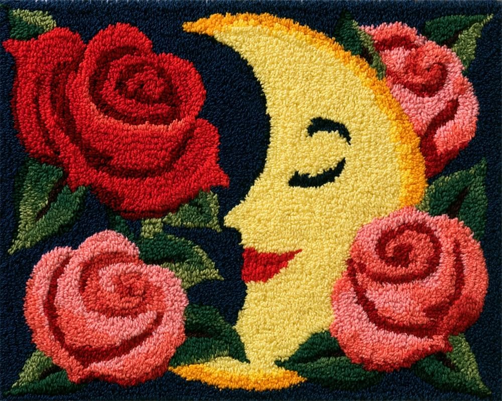 FWRTYCB Latch Hook KitsRoses on the Moon