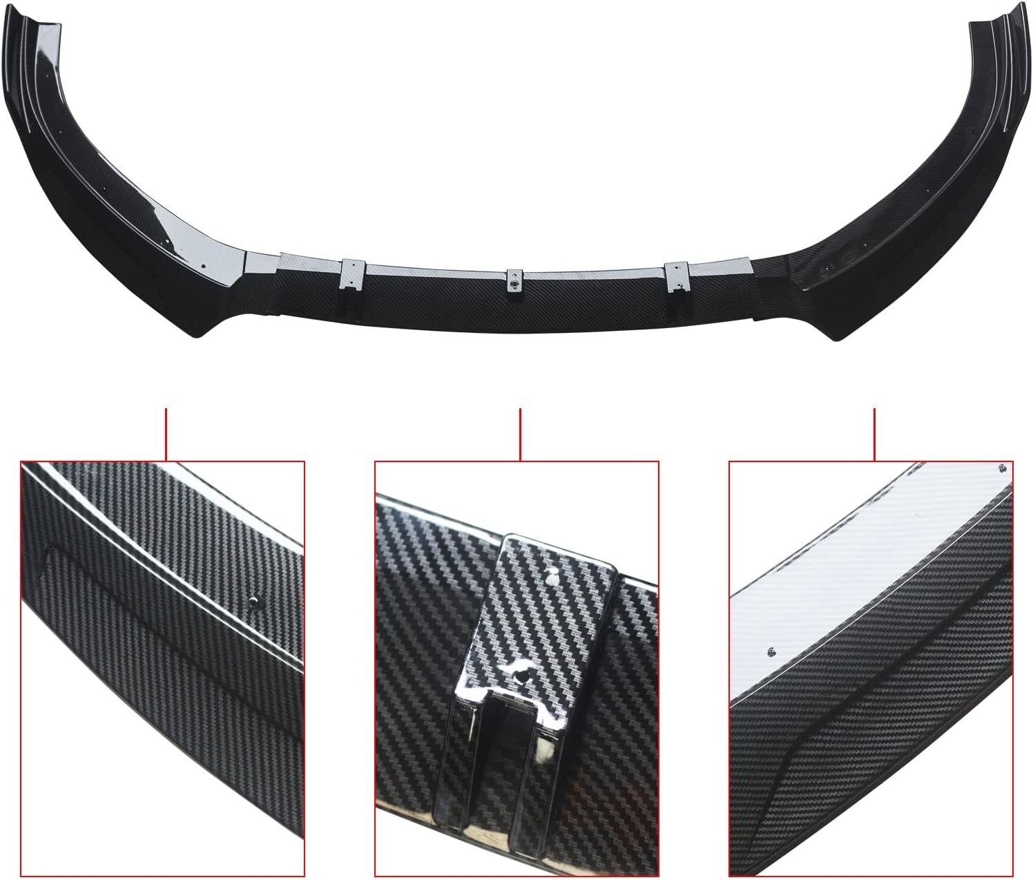 Front Bumper Lip for 2014-2016 Audi A3 S-line/S3 Carbon Fiber Style ABS Front Diffuser Spoiler,YOUNGERCAR