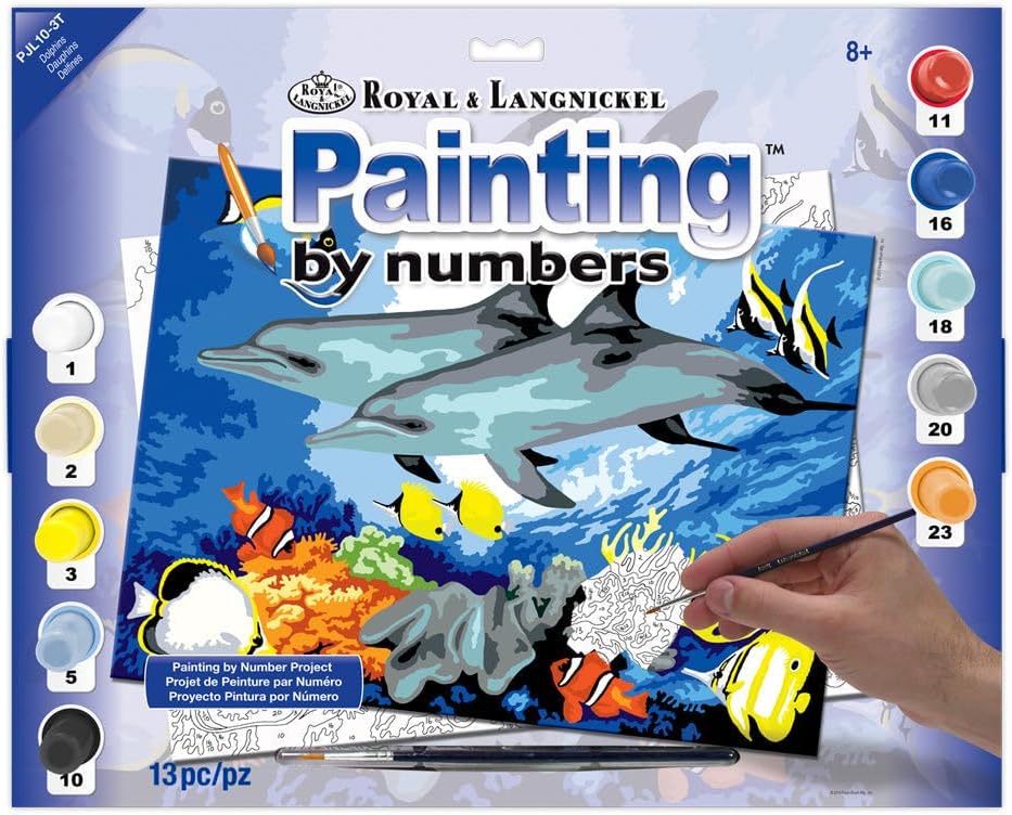 Royal & Langnickel PJS24 Painting by Numbers Junior Small Art Activity Kit, Dolphins