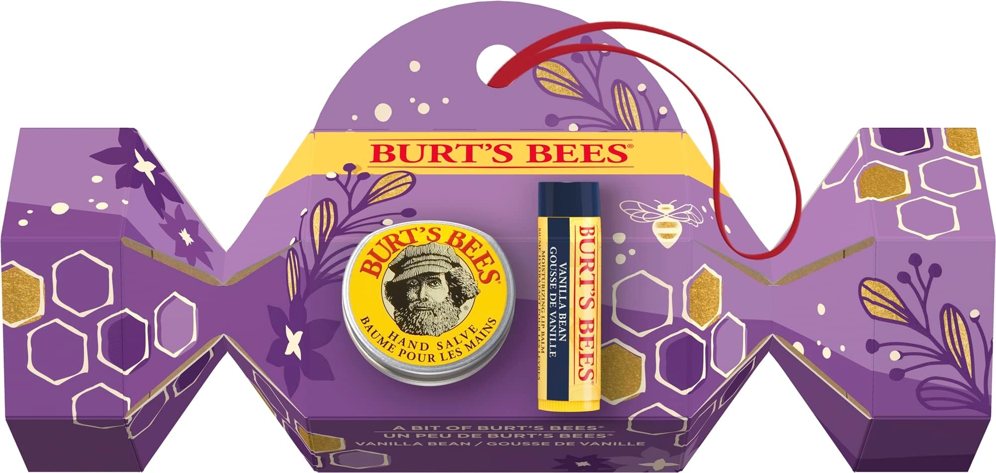 Burt's Bees Giftset, Vanilla Lip Balm and Hand Salve in a Christmas Cracker, Bit of Burt's