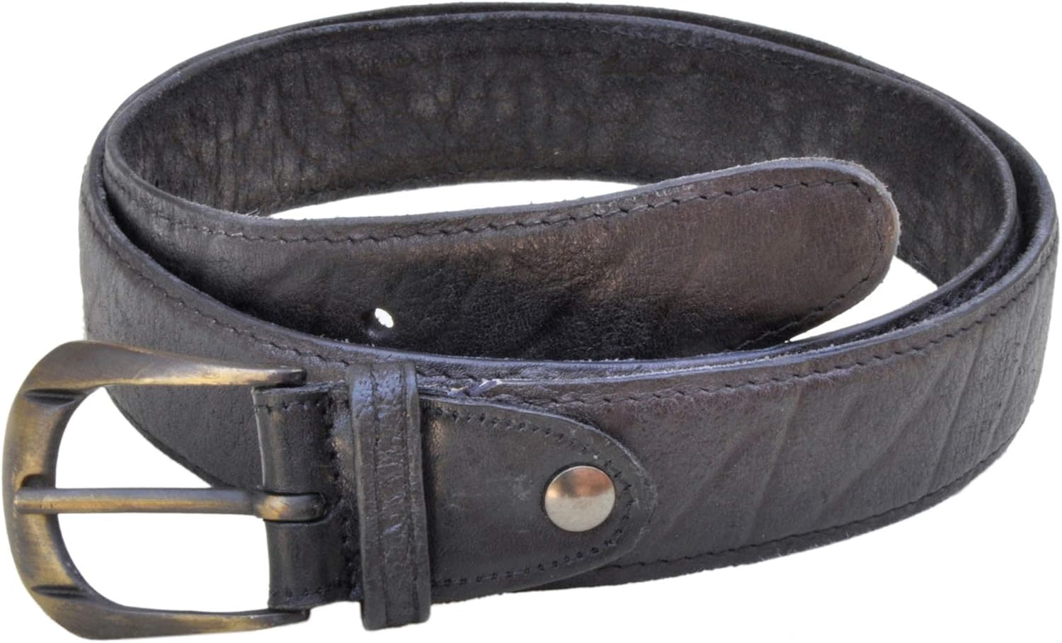 Tag Safari Buffalo Skin Genuine Leather Belt, Brass Buckle Fully Adjustable Made In Africa