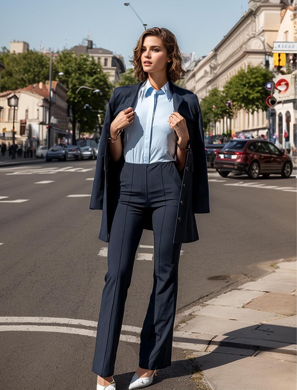 HOTOUCH Women's Sleeveless Button Down Shirts Hidden-Button Front Collared Dressy Casual Blouses Loose Office Tank Tops - Image 2