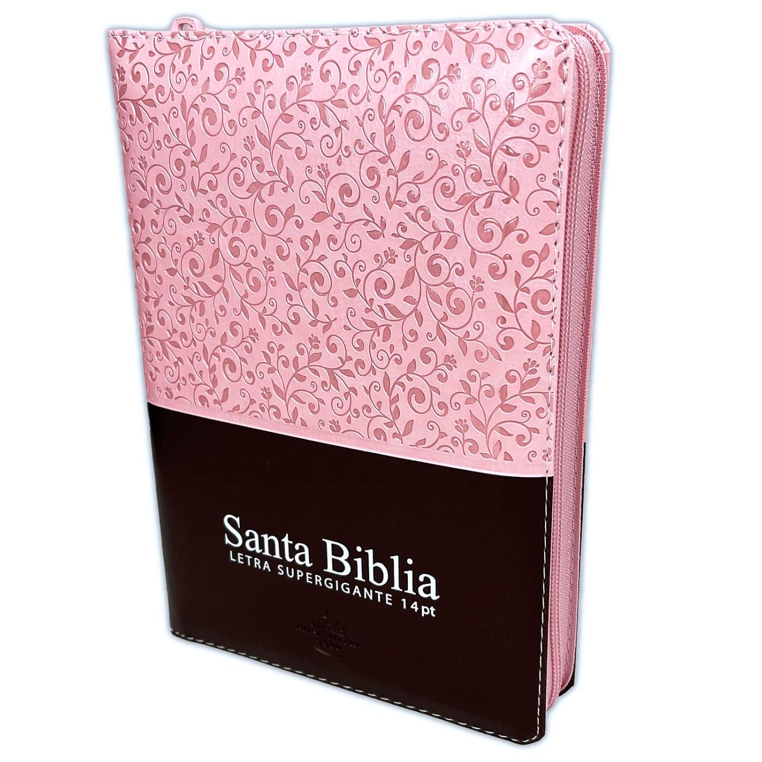 Biblia Letra Gigante para Mujer con Cierre Reina Valera 1960 manual rosado floral con indice