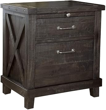 Modus Furniture Solid Wood Nightstand, Yosemite - Cafe, 2-Drawer