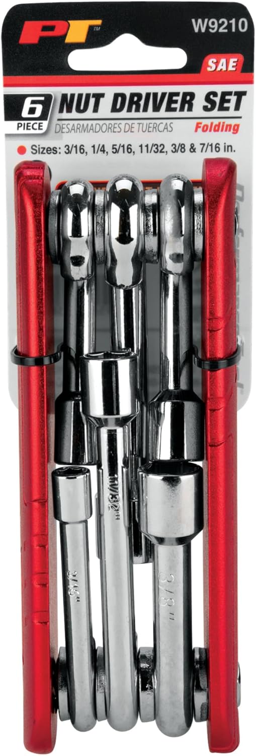 Performance Tool W9210 6Pc Sae Folding Nut-Driver Set