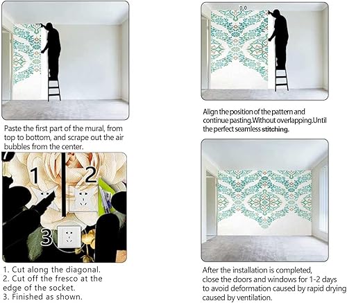 Miniatura 4 de Papel para Pared Decorativo Tradicional Papel de contacto de pared Papel de Gabinete Fácil de Quitar (Ancho) 59 pulgadas X (H) 48 pulgadas