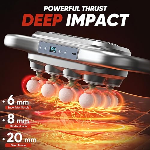 Miniatura 2 de Deep Tissue Massage Gun for Athletes  16 Heads, 9 Speeds & 3 Smart Modes, Ultra-Quiet Brushless Motor, Type-C Rechargeable (1800mAh), Ergonomic