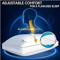 Vista 4 de Royal Therapy - Almohada de espuma viscoelástica Queen, almohada de espuma triturada ajustable sin olor para el alivio del dolor de cuello