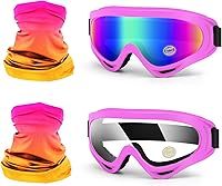 Vista 10 de Gafas de motocicleta para niños, 2 paquetes de gafas para bicicleta de tierra, ATV, motocross y esquí, gafas de conducción todoterreno para niños